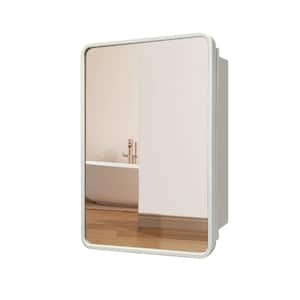 24 in. W x 32 in. H Rectangular White Framed Wall Mount or Recessed Medicine Cabinet with Mirror