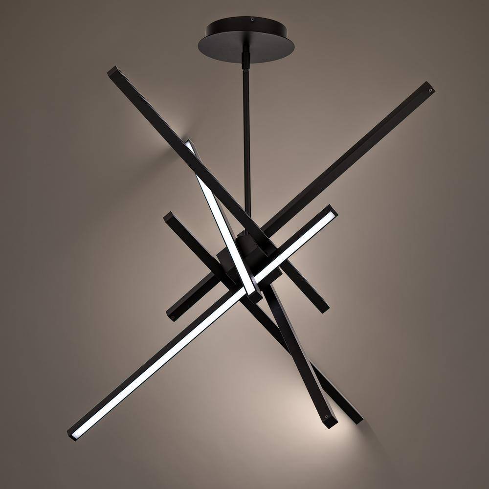 Sleek Black 39" LED Indoor/Outdoor Modern Pendant Light