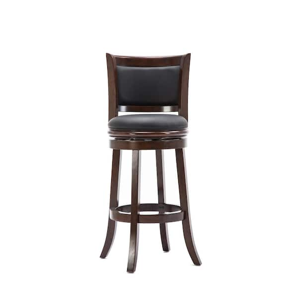 Boraam Augusta 29 in. Cappuccino Swivel Cushioned Bar Stool 48829