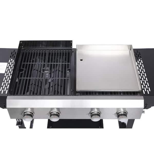 WTVWTV 4-Burner Propane Gas 28in. Stainless Steel Flat Top