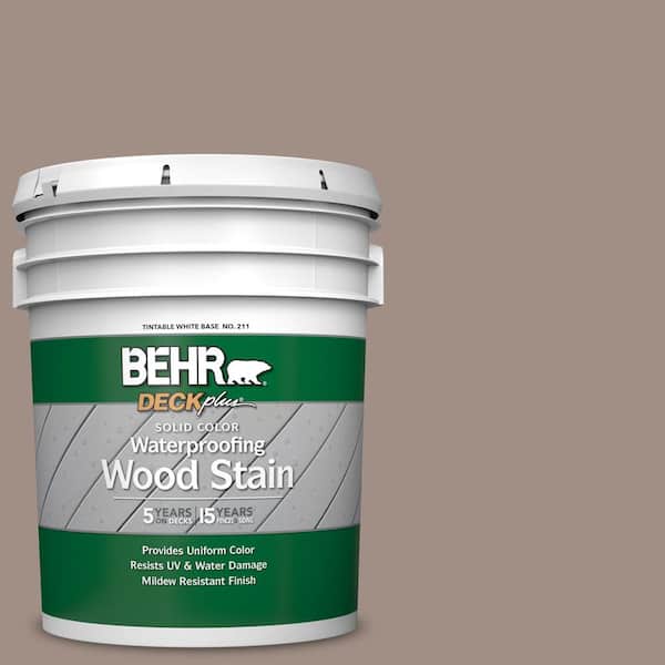 BEHR DECKplus 5 gal. #SC-154 Chatham Fog Solid Color Waterproofing Exterior Wood Stain