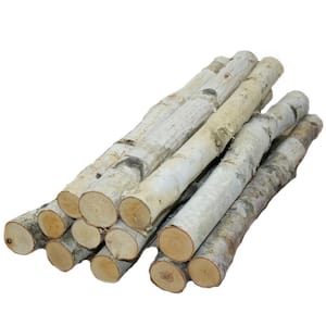 (60080) Decorative White Birch Logs, Natural Bark Wood Home Decor-15.5- 17.5 in. L 1-1.5 in. W 1-1.5 in. H (Set of 12)