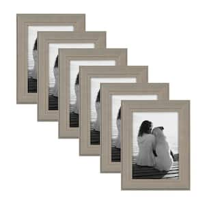 DesignOvation Kieva 8 in. x 10 in. Gray Picture Frame (Set of 6) 213672 ...