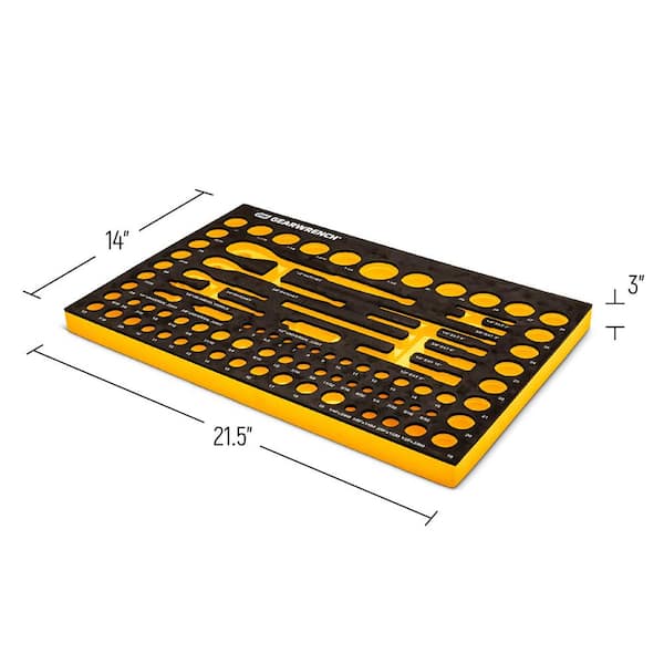 GEARWRENCH 90T 1/4 in., 3/8 in., 1/2 in. 90T SAE/MM Mechanics Tool Set with EVA Foam Tray (83-Pieces)