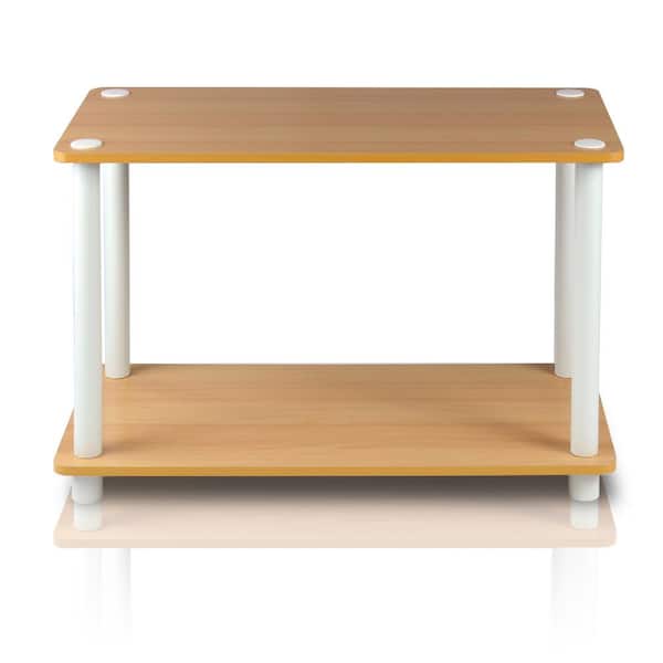 Furinno Turn-N-Tube Beech End Table with Shelf (2-Pack)