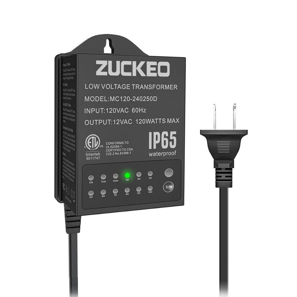 Lukyamzn 120-Watt Low Voltage Transformer Outdoor Landscape with Timer and Lights Sensor ...