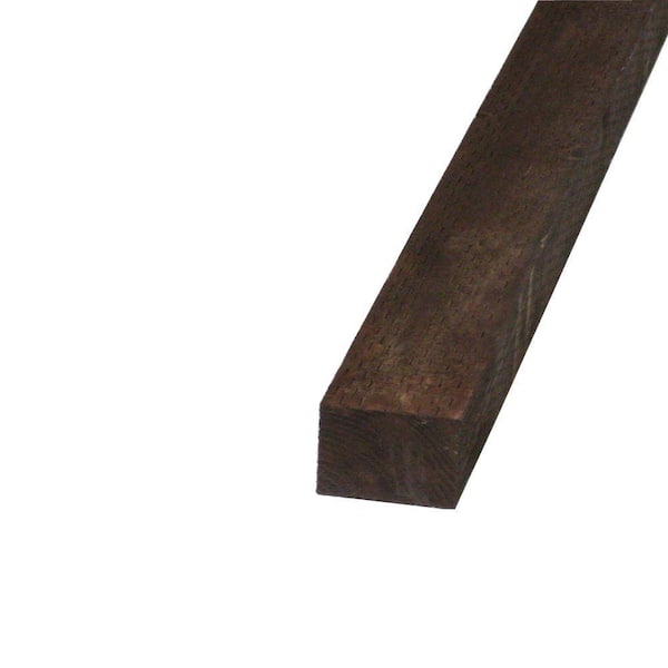 Unbranded 4 in. x 4 in. x 10 ft. Standard and Better S4S Pressure-Treated Hem-Fir Brown Tone Stained Ground Contact Lumber