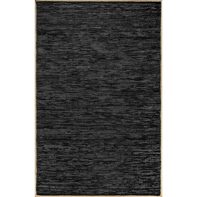 Leather Black Area Rugs, Leather Throw Rugs