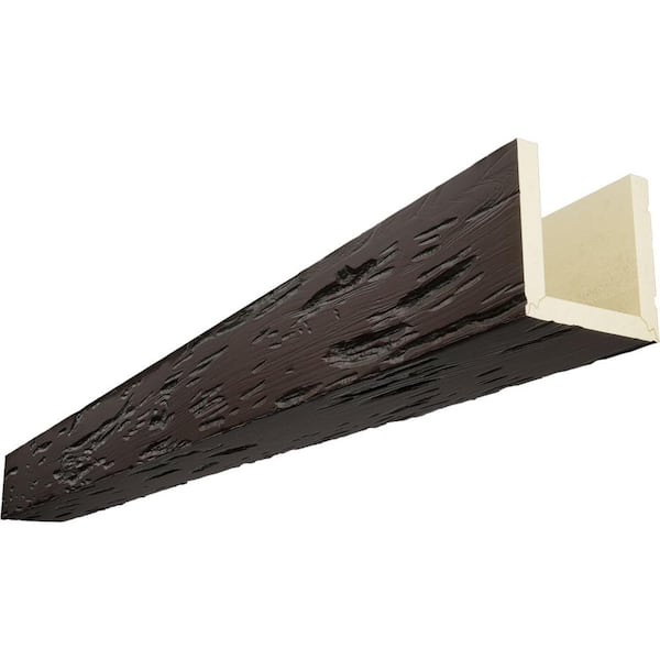 Ekena Millwork Timberthane 4 in. x 4 in. x 22 ft. 3-Sided (U-Beam) Pecky Cypress Cherry Faux Wood Ceiling Beam