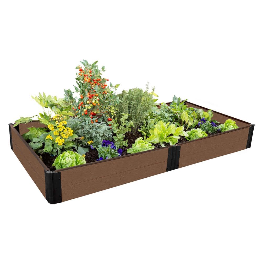 Raised Garden Bed 42 in x 42 in Outdoor Flowers Square Composite x 8 in