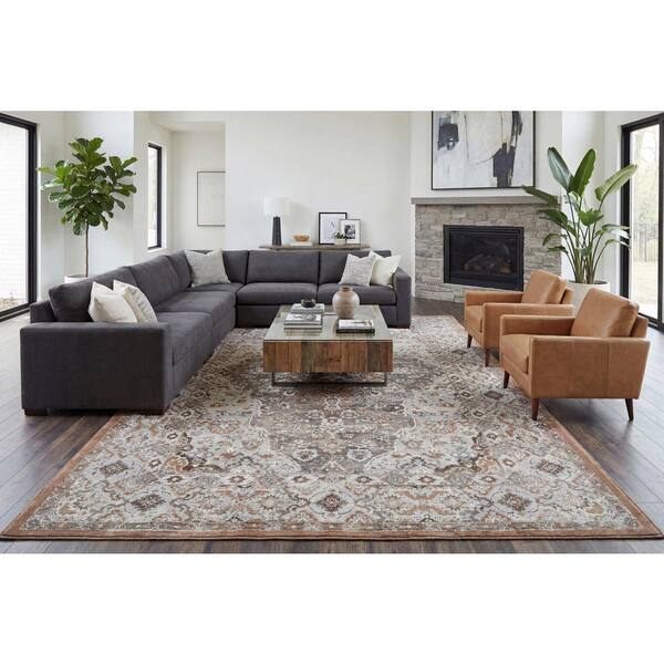 Ancient Garden 3 ft. 11 in. X 5 ft. 7 in. Beige/Multi Oriental Indoor Area Rug