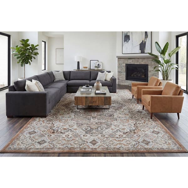 Ancient Garden 5 ft. 3 in. X 7 ft. 7 in. Beige/Multi Oriental Indoor Area Rug