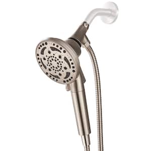 4.92 in. 7-Spray Patterns Wall Mount Filtered Handheld Shower Heads 1.8 GPM in Brushed Nickel