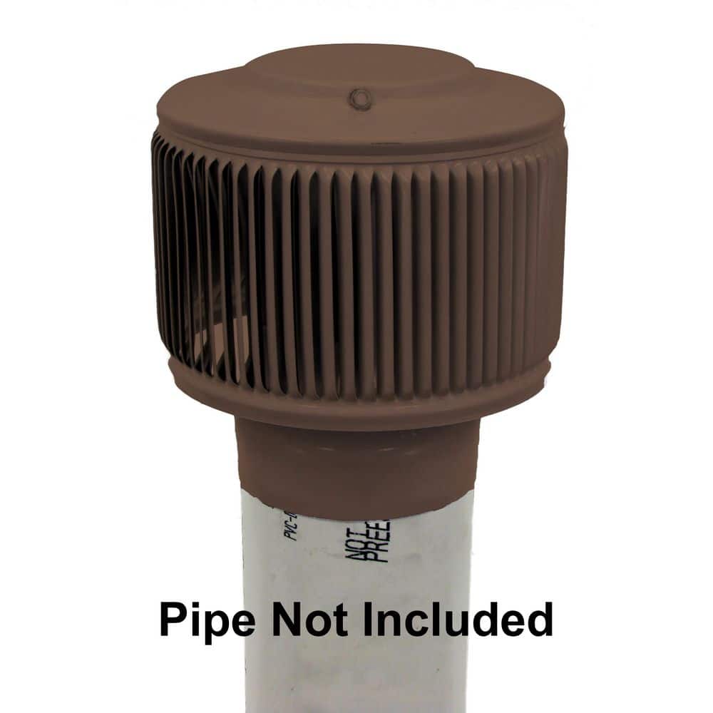 4 in. D Aluminum Aura PVC Static Roof Vent Cap Exhaust with Adapter for Sch