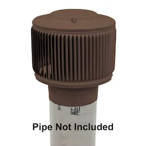 4 in. D Aluminum Aura PVC Static Roof Vent Cap Exhaust with Adapter for Sch. 40 or Sch. 80 PVC Pipe in Brown