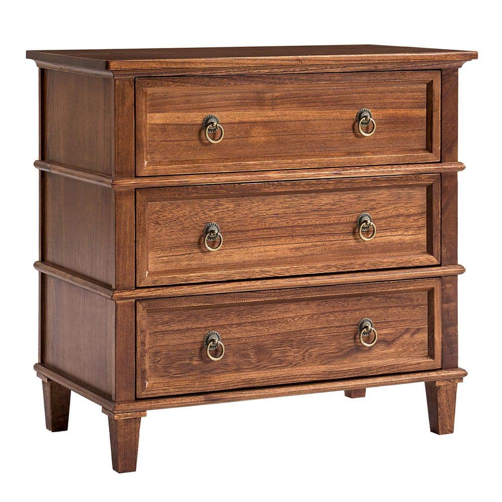 Olinto Cherry 3-Drawer 28 in. W Nightstand - thumbnail 9