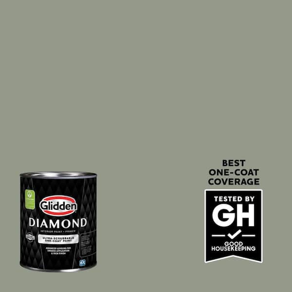 Glidden Diamond 1 qt. PPG1128-5 Green Tea Leaf Flat Interior Paint with Primer