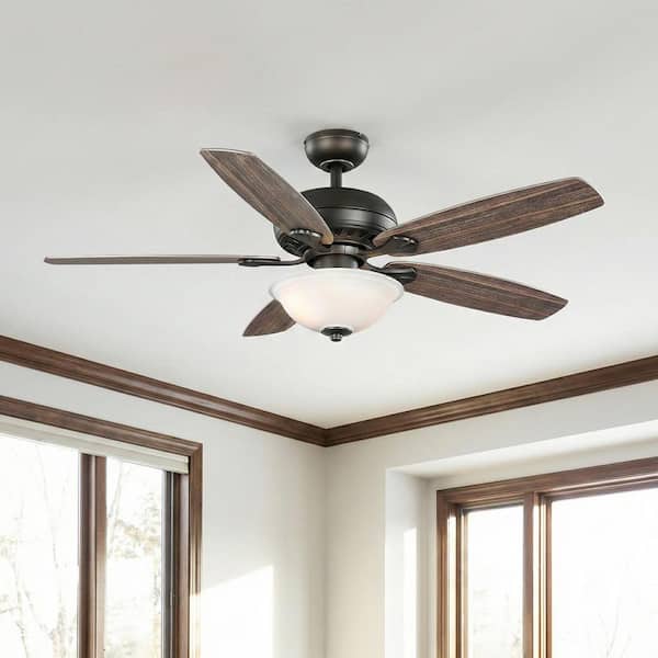 Southwind II 52 in. Indoor LED Bronze Ceiling Fan with Light Kit, Reversible Blades and Remote Control