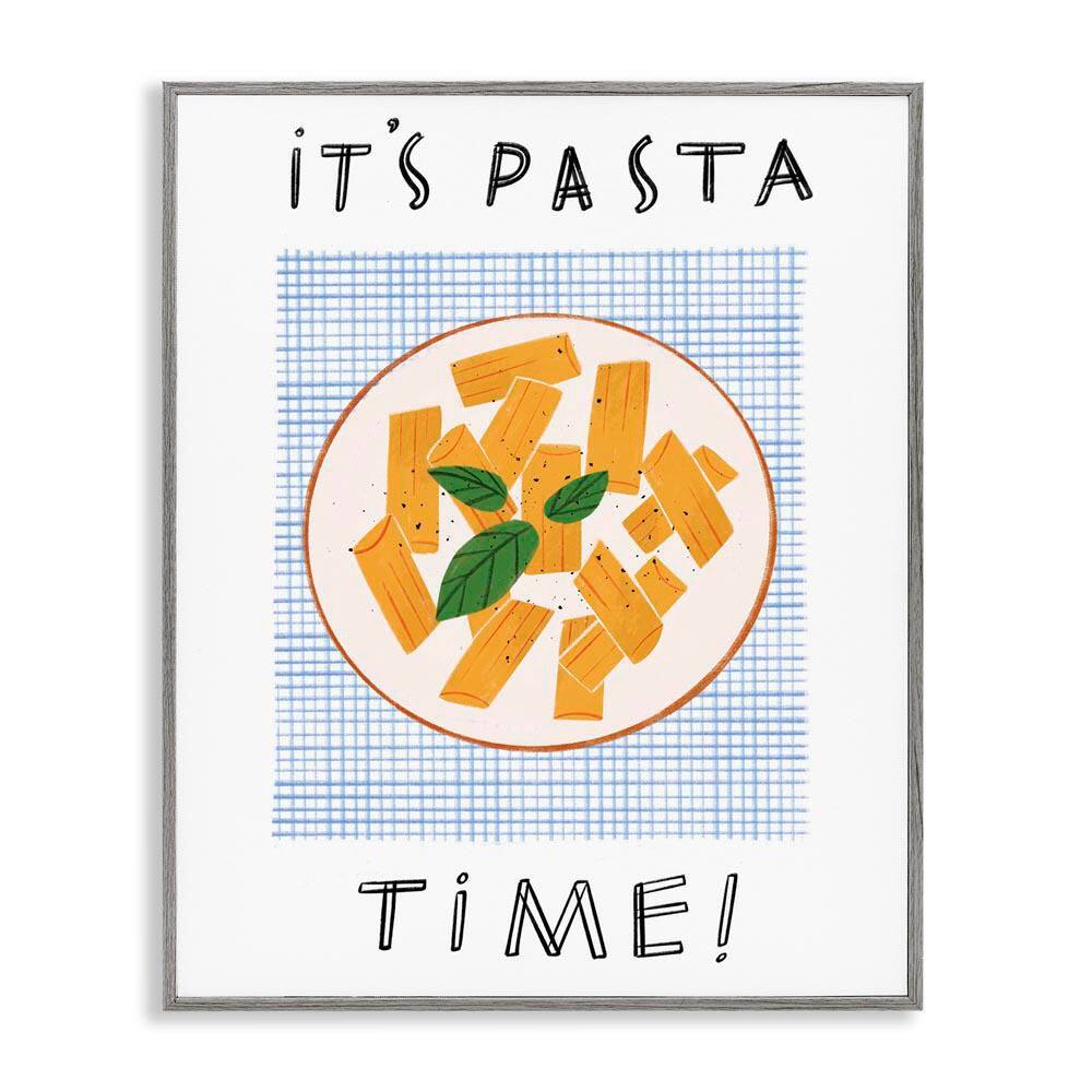Pasta Time Phrase by Marina Astudillo Gray Framed Food Giclee Art Print 14 in. x 11 in. price history on PriceWatchPro