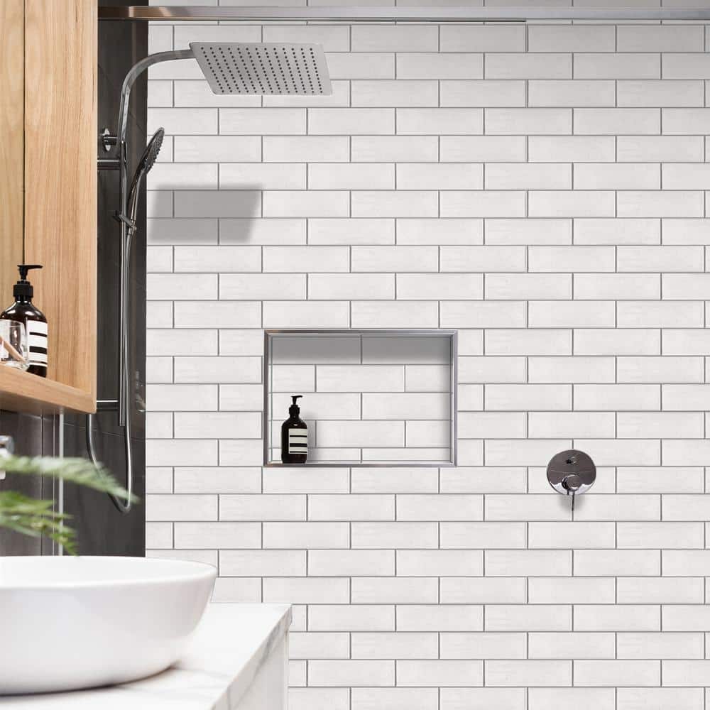 Matte White 3" x 9" Porcelain Subway Wall & Floor Tile