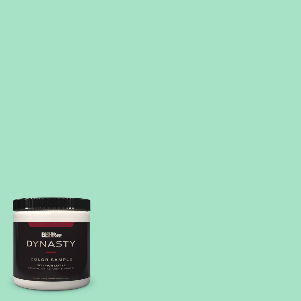 BEHR DYNASTY 8 oz. #470A-3 Reef Green Matte Stain-Blocking Interior ...