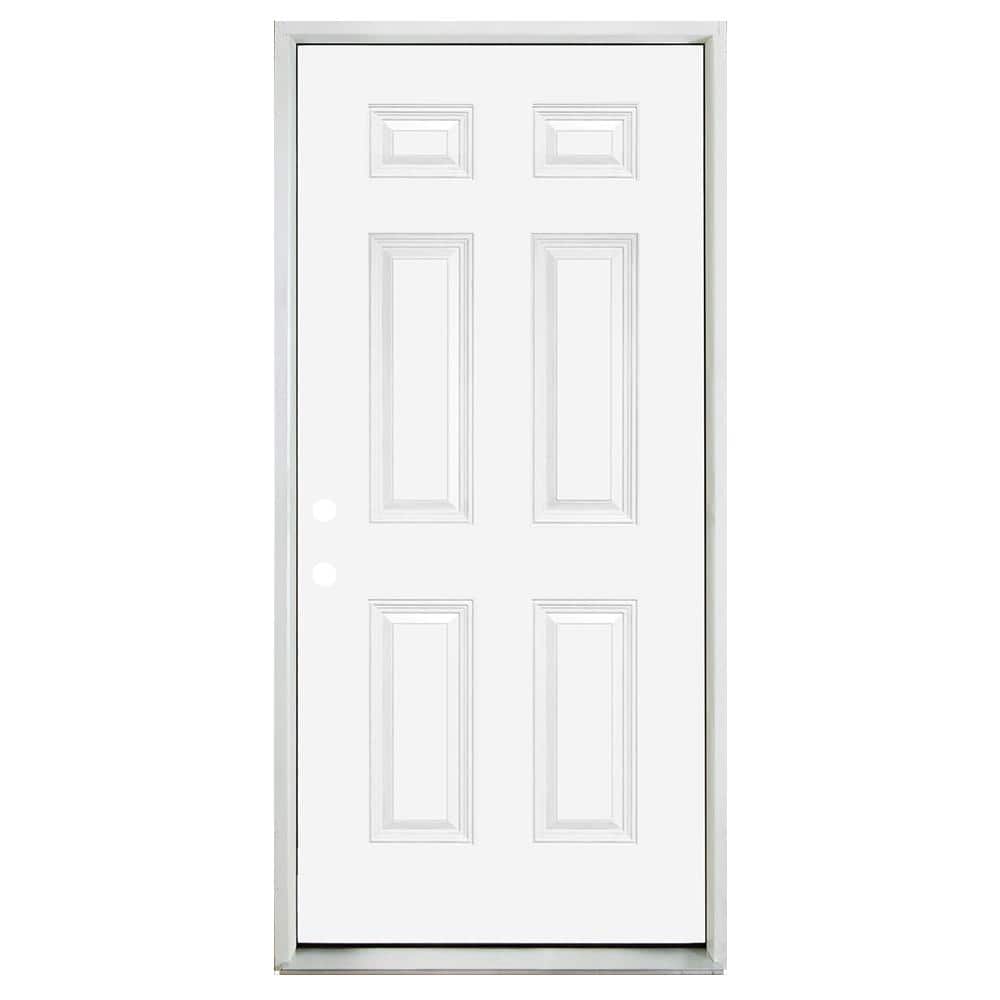 Builders Choice 32 in. x 80 in. 6 Panel 20 Minute Fire Rated RightHand