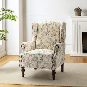 Gille Bird Polyester Club Chair with Nailhead Trim (Set of 1)