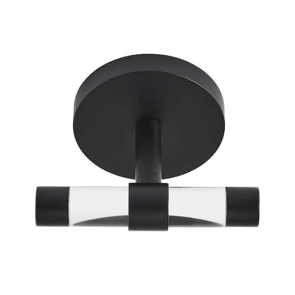 Verre Acrylic Knob Robe/Towel Hook in Matte Black