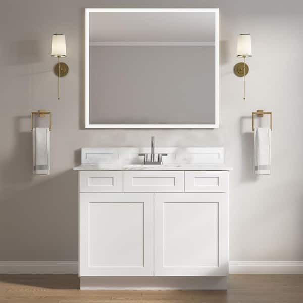 HOMLUX 2-Drawer 36 in. W x 21 in. D x 34.5 in. H Bath Vanity