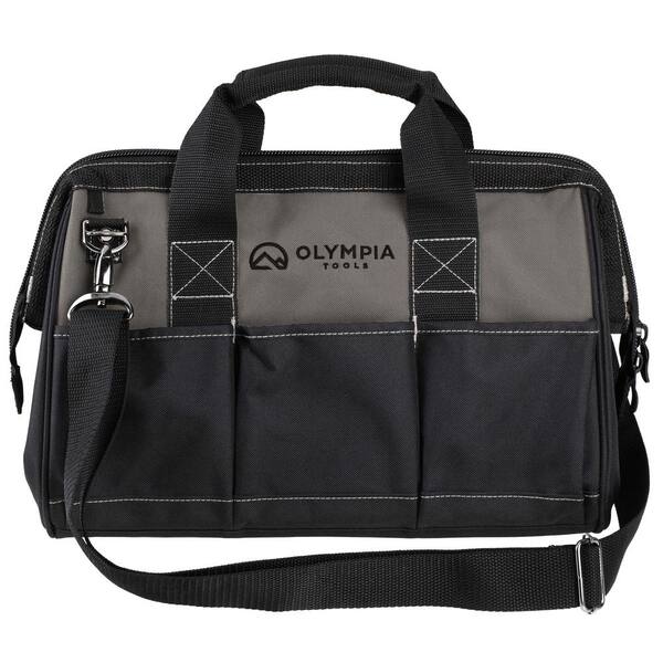 OLYMPIA 15 in. Black Water-Resistant Tool Bag with Dual Zipper