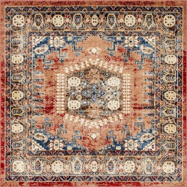 Unique Loom Utopia Larissa Terracotta 7' 0 x 7' 0 Area Rug