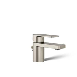 Parallel Single-Handle Single Hole Bathroom Faucet in Vibrant Brushed Nickel