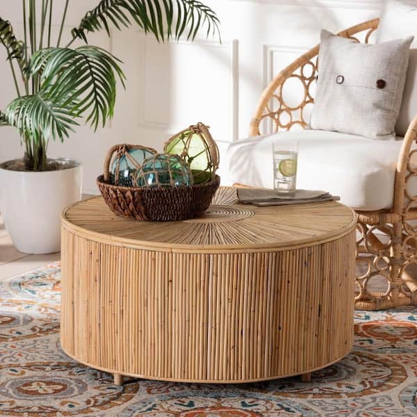 Bali Pari Miami Bohemian Light Honey Rattan Coffee Table