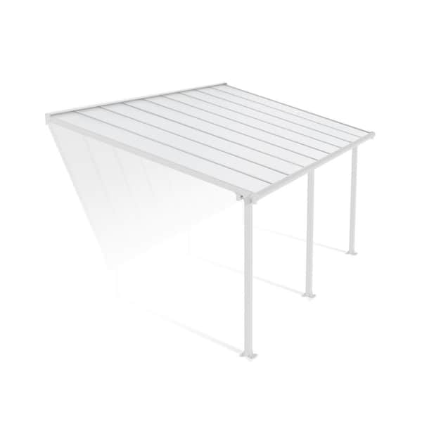 Olympia 10 ft. x 18 ft. White/White Aluminum Patio Cover