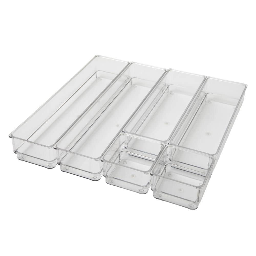 MARTHA STEWART Clear Desk Drawer Organizer Set of 6 - Various Sizes