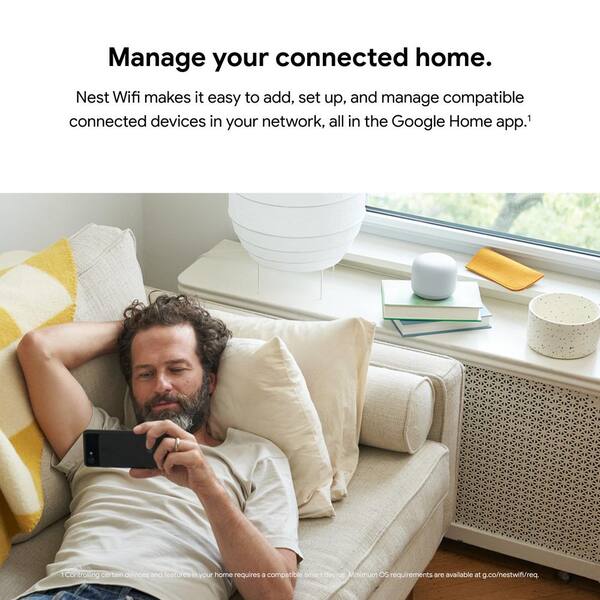 thumbnail image 2 of Google Nest WiFi Mesh Router GA00595-US (AC2200) – Snow White, Brand New 2 of 5
