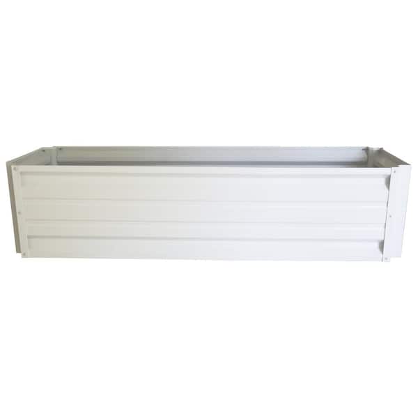 24 inch by 72 inch Rectangle Brilliant White Metal Planter Box PTTM2X6X18-BRILLIANTWHITE - The Home