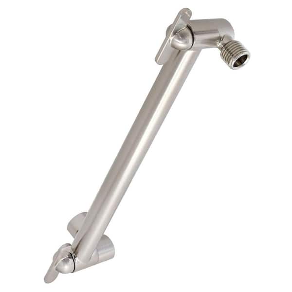MODONA 13 in. Adjustable Shower Arm with Inch Tubing, Satin Nickel