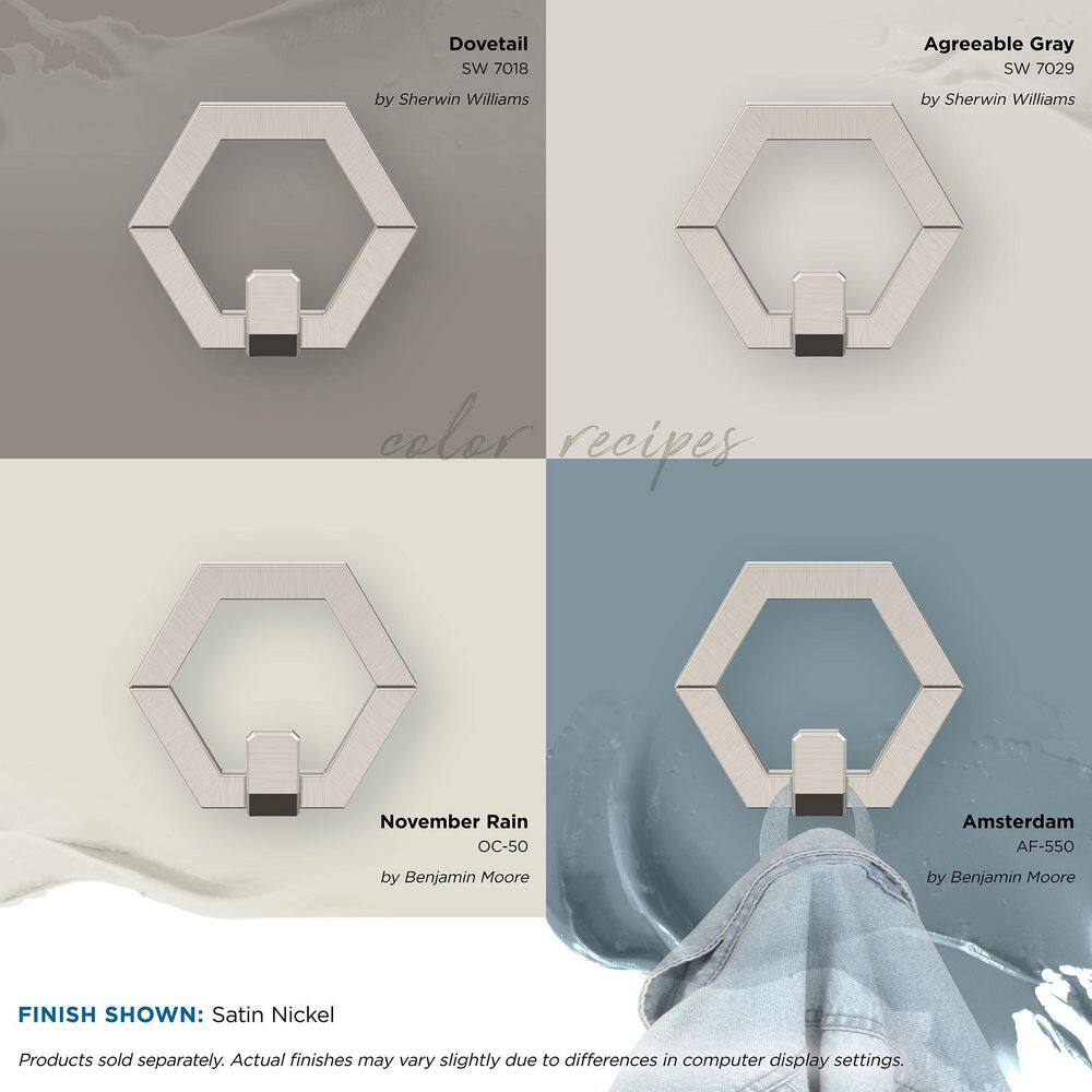 Satin Nickel Single Prong Decorative Wall Hook