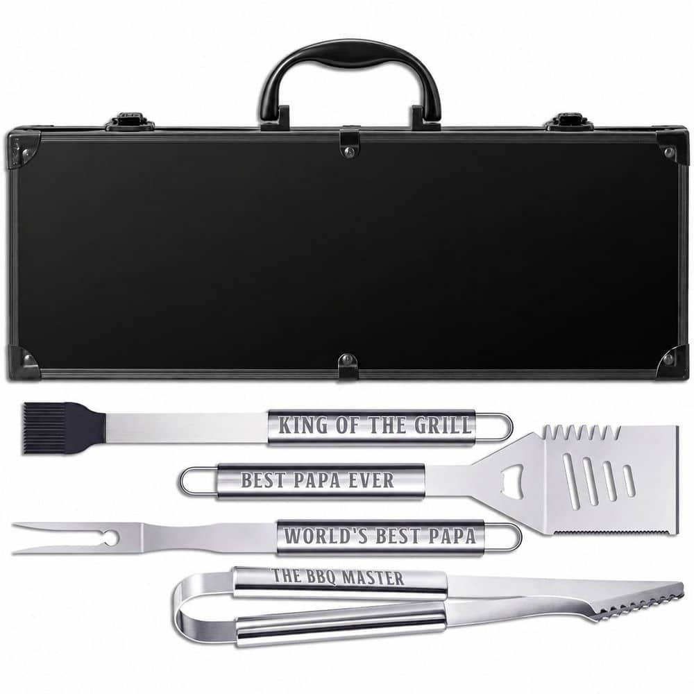 5 Piece Heavy Duty Stainless Steel Grill Set BBQ Grill Tools Set with Aluminum Case for Outdoor Grill Black price history on PriceWatchPro