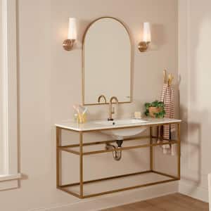 Truby 11.5 in. 1-Light Champagne Bronze Bathroom Indoor Wall Sconce Light with Satin Etched Cased Opal Glass