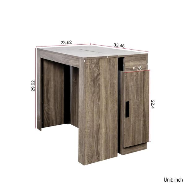 Modern Wood Multifunctional Extendable Outdoor Dining Table, Space