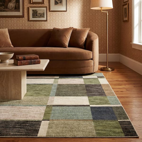 Vela 6 ft. x 9 ft. Green Modern Area Rug