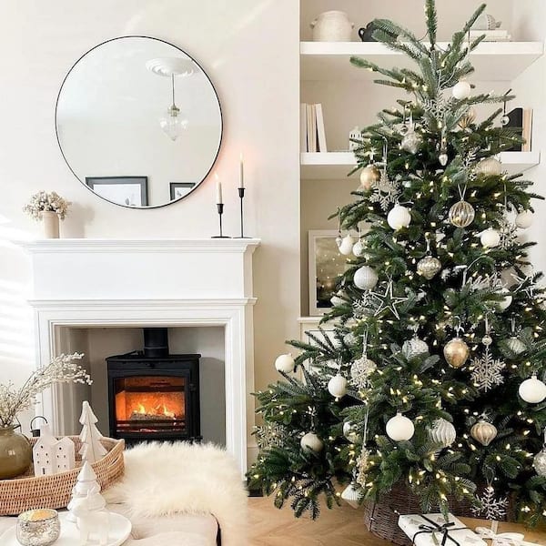 LuxHomez 24 in. W x 24 in. H Black Vanity Round Wall Mirror Aluminum Alloy Frame Bathroom Mirror