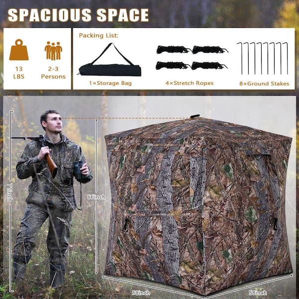 BOZTIY 2-3 Person Hunting Blind Pop up Ground Blind Portable