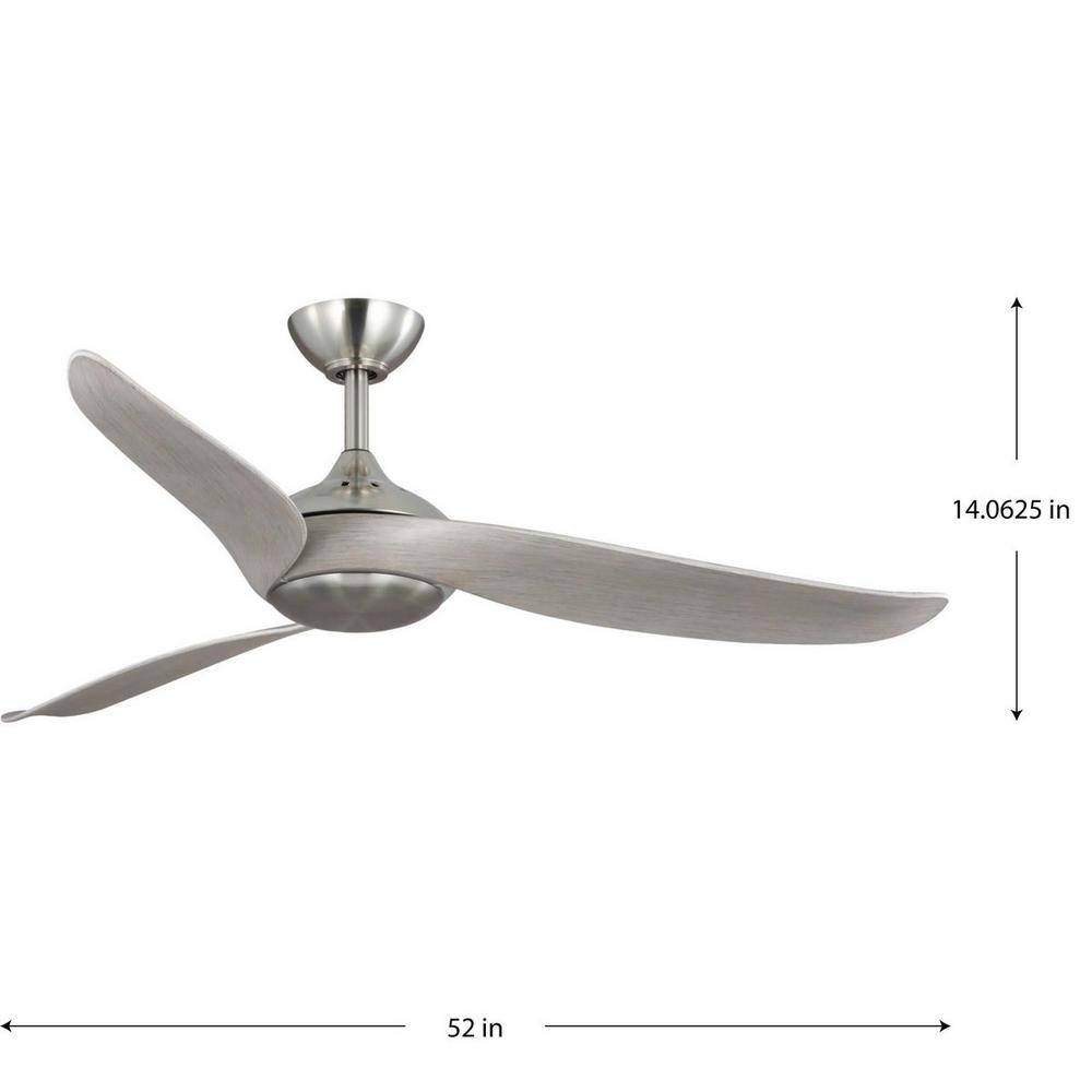 Conte 52" Brushed Nickel Ceiling Fan with LED Light and Remote