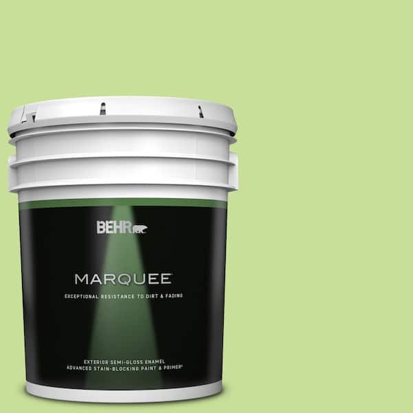 BEHR MARQUEE 5 gal. #420A-3 Key Lime Semi-Gloss Enamel Exterior Paint & Primer