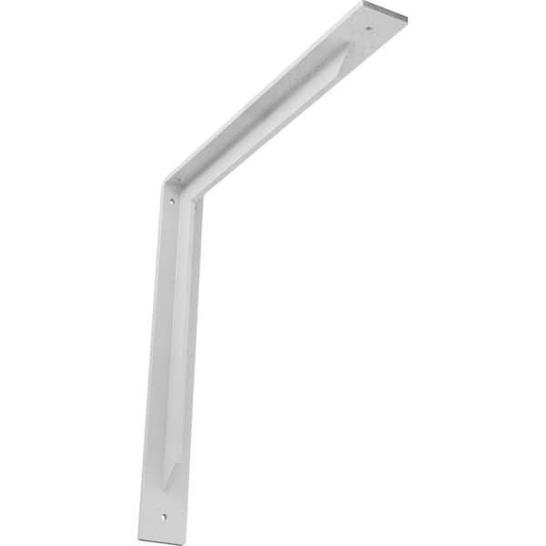 Ekena Millwork 2 in. x 16 in. x 16 in. Steel Hammered White Stockport Bracket