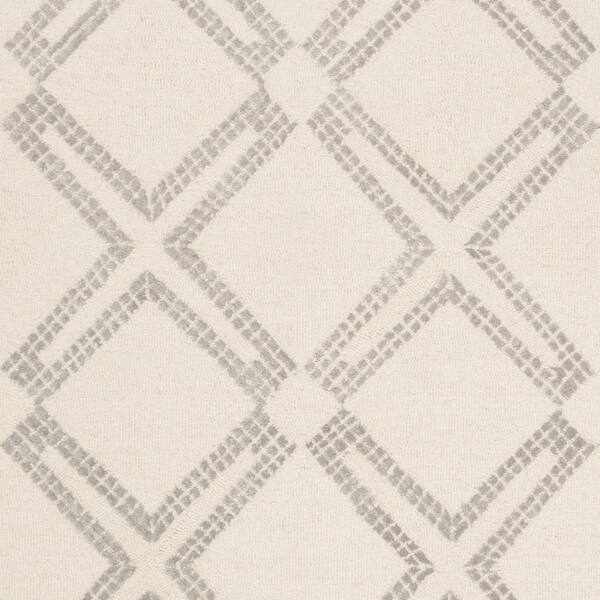 5' x 5' Square Ivory Silver Safavieh Bellagio Collection BLG574G Handmade Trellis Premium Wool Area Rug 