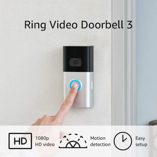 Ring Video Doorbell - Smart Wireless WiFi Doorbell Camera with Built-in  Battery, 2-Way Talk, Night Vision, Satin Nickel 8VRASZ-SEN0 - The Home Depot